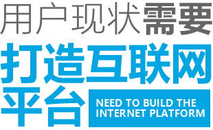 用户现状需要打造互联网平台 Need to build the Internet platform